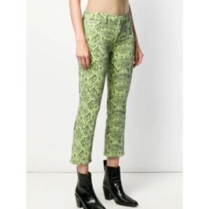 NWT J Brand Lime Boa Selena Mid-rise Cropped Boot Denim Sz 26 Neon